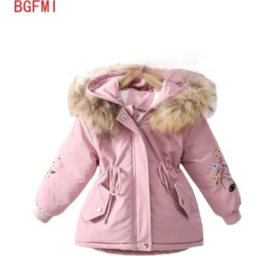 Winter Coat for Girls Toddler Girl Winter Clothes Winter Plus Velvet Thick Parka Girls Pink Pie To Overcome Cotton Hooded Jacket