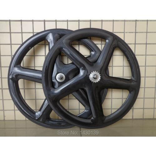 1pair Newest 700C 5 spokes clincher rim Fixed Gear Track Road bike 3K UD 12K full carbon fibre bicycle wheelset Free shipping
