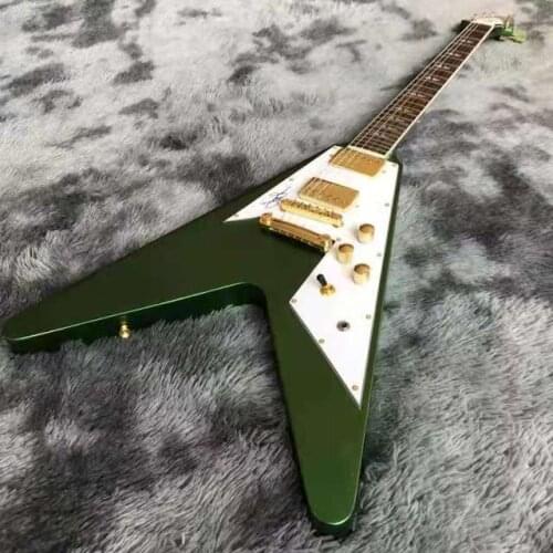 2021 Custom 6 Strings Irregular Style V-Shaped Electric Guitar Accept Guitar Bass Logo Headstock Customization