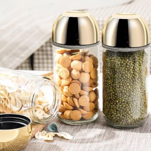 3 / pcs 900ml glass jar lid with graduated cup Glass jars and lids for storage of tea cereals Food Candy Jar Kitchen Storage Jar