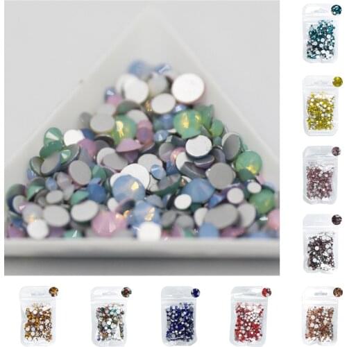5Gram Mix Sizes Blue/Green/Pink/White Opal Nail Art Rhinestones Decoration,Glass Crystal flatback non hotfix Nail Rhinestones