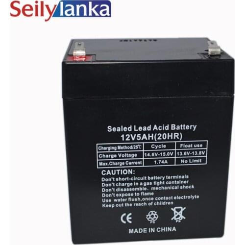 12V 5.0AH Battery Sealed Storage Batteries Lead Acid Rechargeable Lever Speaker Desk Lamp LED Lights