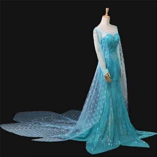 2020 White Queen Elsa Princess Dress Halloween Christmas Adult party show dress free shipping