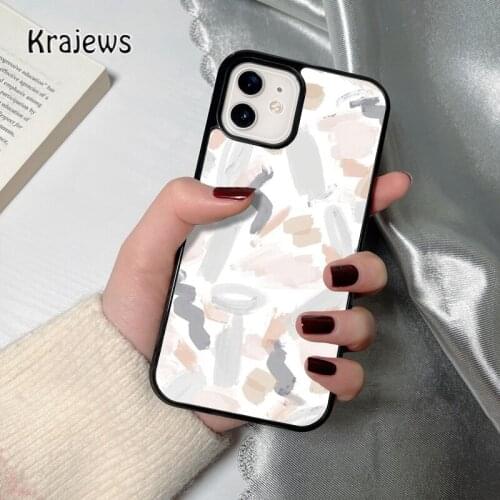 Krajews paint Strokes Watercolor Face coque Phone Case for iPhone 12 mini 5 6S 7 8 PLUS X XS XR 11 PRO MAX SE 2020 Cover Shell