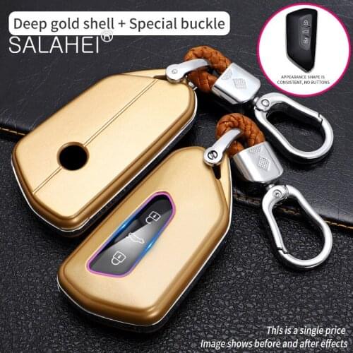 ABS Car Key Case Cover For VW Volkswagen VW Golf 8 Mk8 2020 For Skoda 3 Buttons Smart Keyless Remote Control Fob Keychain Holder