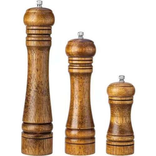 Wood Pepper Grinder Salt Mill Set Classic Manual Salt Grinder Refillable Pepper Mill Pepper Grinder For Kitchen
