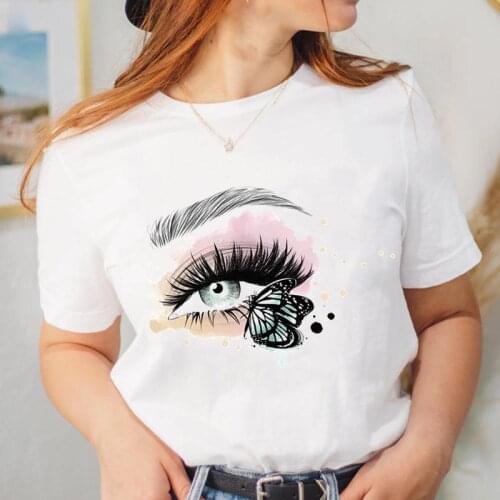 Graphic Butterfly Watercolor T Shirt Tee Fashion Women Lady Cartoon Top Clothing Female Short Sleeve Lovely T-shirt Clothing