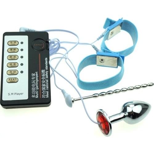 Hot Sale Electric Shock Anal Plug Electrical Stimulation Penis Plug Catheters Anal Plug Sex Toy Electro Shock Penis RingFor Male