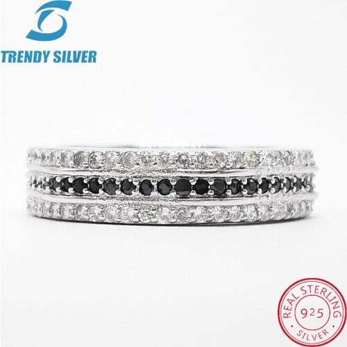 Vintage rings silver real 925 sterling jewelry for women rose gold with stone zircon solid elegant