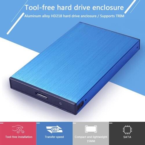 HD218 HDD Enclosure USB3.0 6G SATA Aluminum Alloy Screw Free Toolless Hard Disk Enclosure