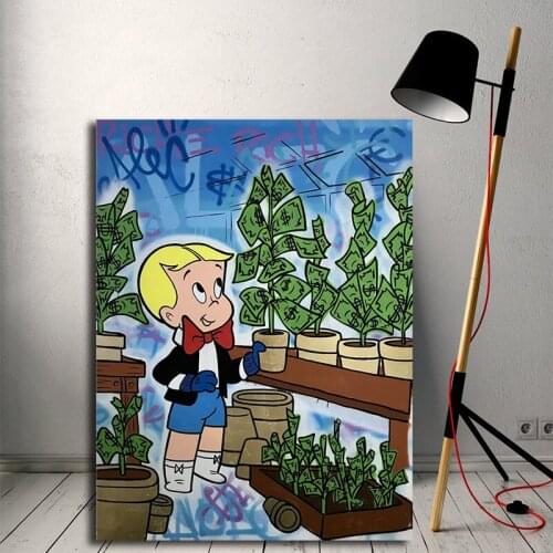Wall Art Pictures Richie HD Prints Money Tree Poster Home Decor Cartoon Graffiti Canvas Paintings Modular For Bedroom
