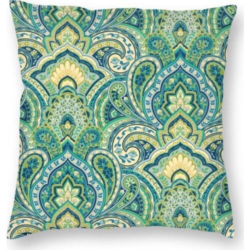 Paisley Bandana Pattern Throw Pillow Case Home Decorative Square Boho Bohemian Floral Art Cushion Cover 40x40cm Pillowcover