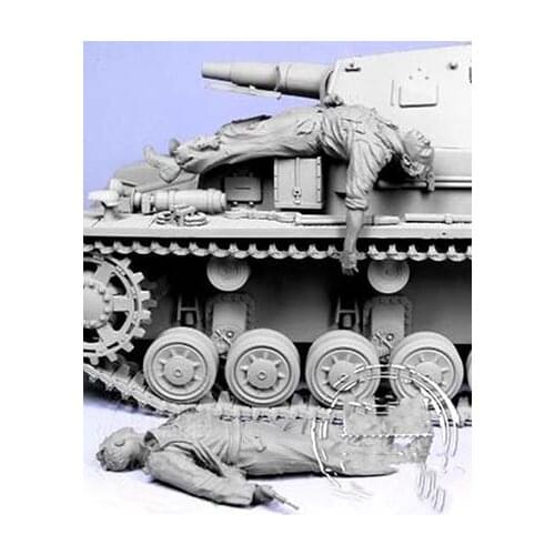 Unpainted Kit 1/35 Escaping tank crew Resin Figure miniature garage kit