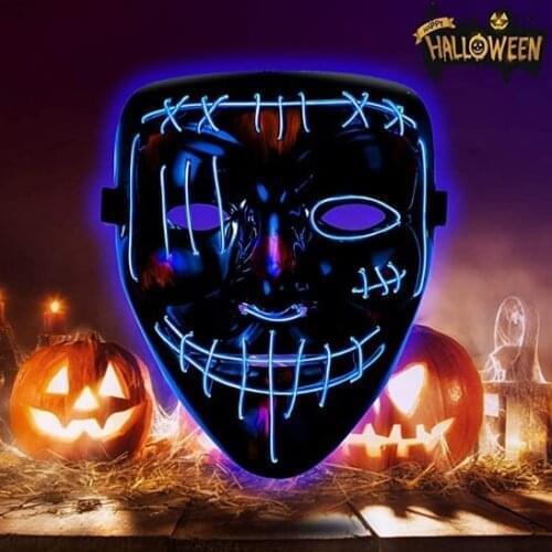 1pcs Neon Mask LED Light Up Party Masks The Purge Election Year Great Funny Masks Festival Cosplay Costume Supplies Glow In Dark