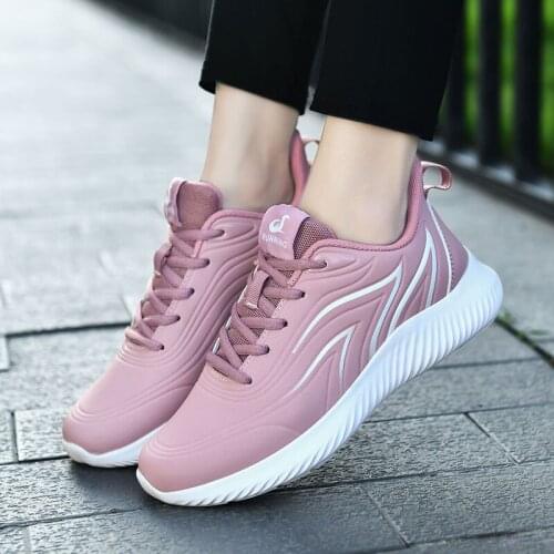 2021 New Sneaker Women Casual Outdoor Sport Lace-up Non-slip Breathable Light Flat Black Spring Quality Female Athletic Shoes