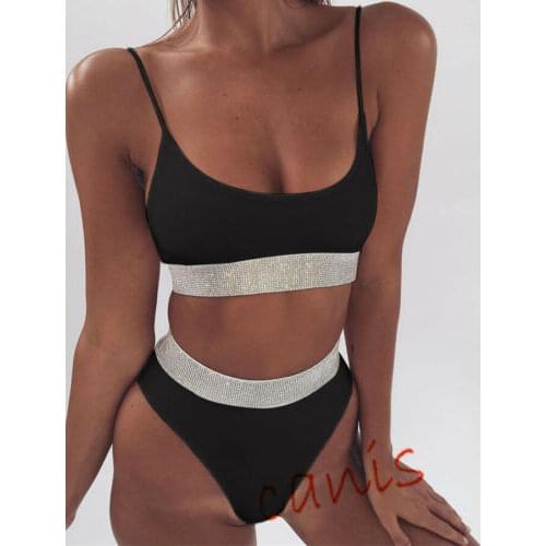 New Women Push-up Padded Bikini Set Sexy Sparkling Swimwear Ladies Swimsuit Bathing Beachwear Bandage Bathing Suit