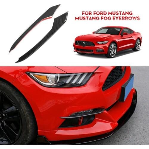 Pair Front Fog Light Lamp Eyebrow Cover Trims Panel For Ford Mustang 2015-2017