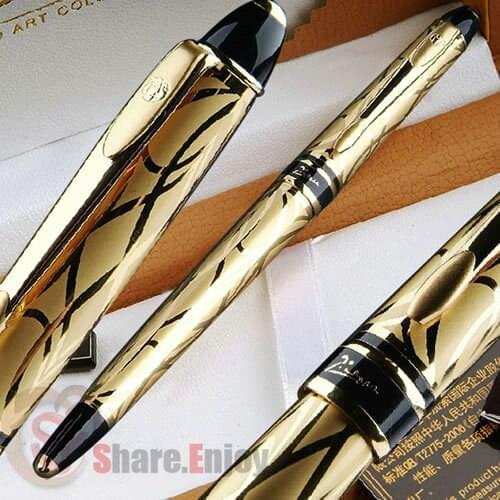 FOUNTAIN PEN 18KGP F NIB PICASSO 901 GOLDEN PARIS SENTIMENT BLACK SILVER 3 COLORS FOR CHOICE