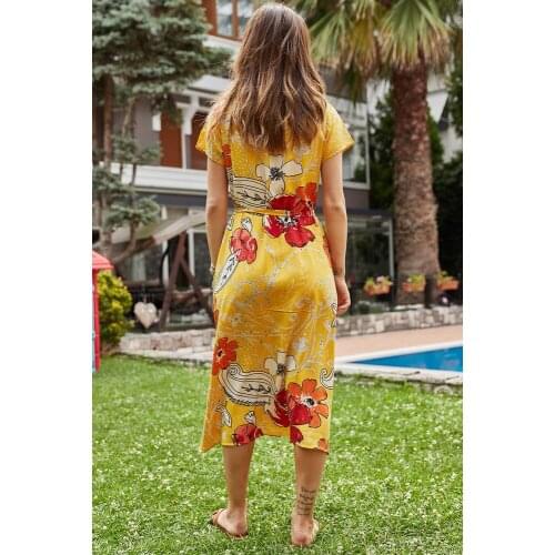 Floral Pattern Shirt Dress