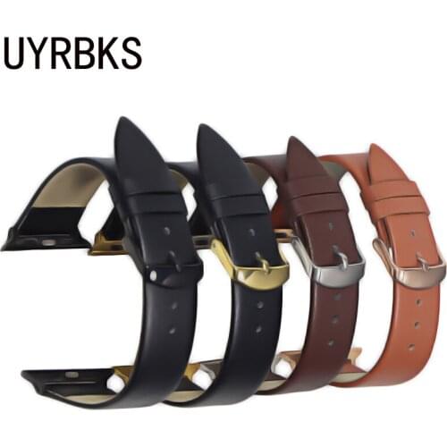 Soft leather Band for Apple Watch 5 4 3 2 1 38MM 42MM Bands Genuine Leather Watchband Strap for Iwatch series 5 4 40mm 44mm