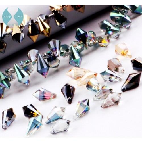 Ritoule 6 * 12 mm tip water droplets bead DIY craft hair crystal beads glass bead bracelet pendant beads material