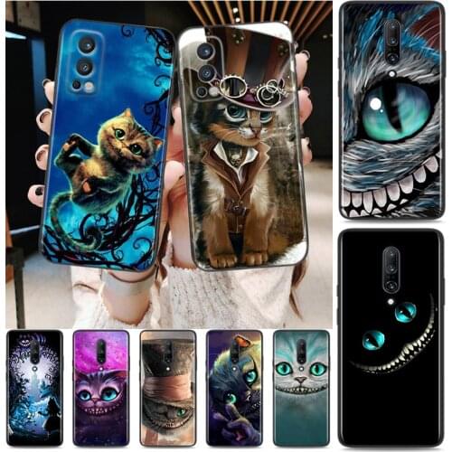 Silicone Cover Alice in Wonderland Cat For OnePlus Nord N10 N100 8T 7T 6T 5T 8 7 6 Pro Plus 5G Phone Case Shell