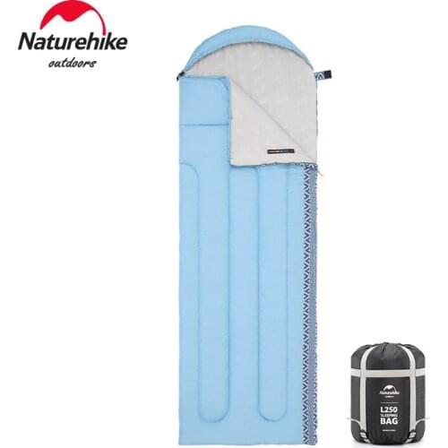 Naturehike Outdoor Envelope Cotton Sleeping Bag With Hat Stitchable Camping Single Sleeping Bag Ultralight Portable Travel