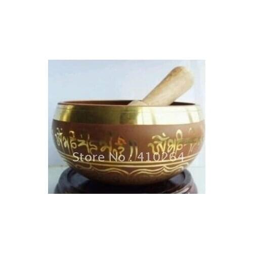 Superb Tibetan OM Ring Gong YOGA Singing Bowl diameter about 9.5cm