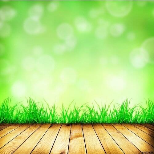 TR Glitter Green Bokeh Photography Backdrops Green Grass with Wooden Floor Art Fabric Newborn Baby Backdrop Studio Backgrounds