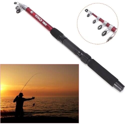 Fishing Rod Fiberglass Pole Casting 1.5-4.5m Tackle Telescopic Spinning Portable