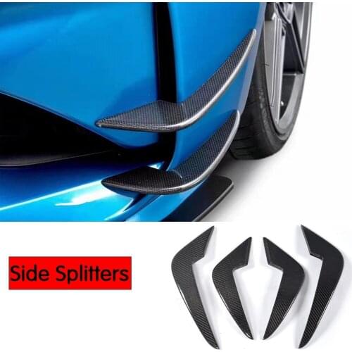Carbon Fiber Front Bumper Side Splitters Wings Trims for BMW 2 Series F87 M2 Fog Lamp Air Vent Fenders Coupe 2-Door 2016-2017