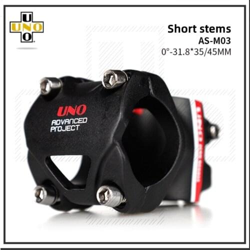 UNO Stem Alloy 0 Degree AM Mountain Bicycle Stem CNC Machined Road Bike Stem 1-1/8" 31.8 x 35mm/45mm Short stems Bicycle Power
