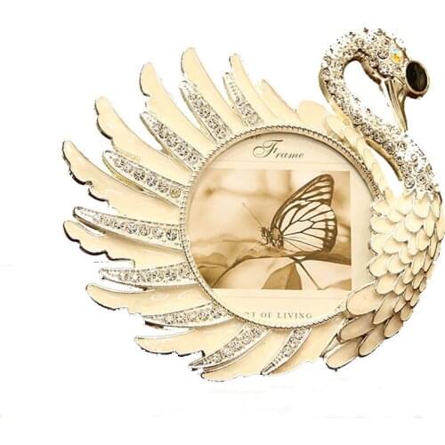 Yakri 4x4 inch Swan Shape Metal Picture Frame Desktop Baby Picture Frame MPF098