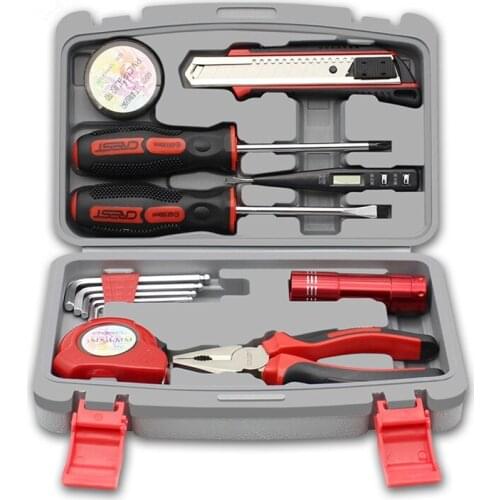 Household Repair Tool box Tool Case 128014 General Household Repair Hand Tool Set Plier Socket Wrench Saw Screwdriver Knife
