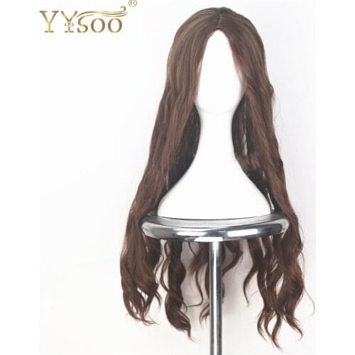 YYsoo The Cosplay Wigs for Women Synthetic Long Natural Wave Brown Wig with Middle Parting for Girls Halloween Show Wig