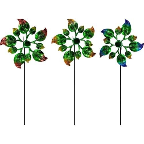 Iron Art Craft Outdoor 3D Wind Spinner Painting And Rustless Windmill For Outdoor Yard Lawn Garden Decorations