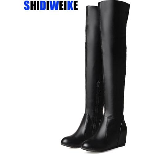 Women Boots Height Increasing Over the Knee Boots for Women Autumn Winter High Boots Women Red White Black Thigh High Boots n279