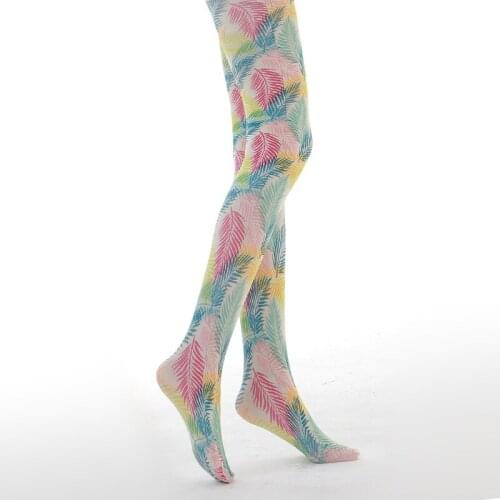 Colored Leaf Winter Tights Women Wholesale And Dropshipping