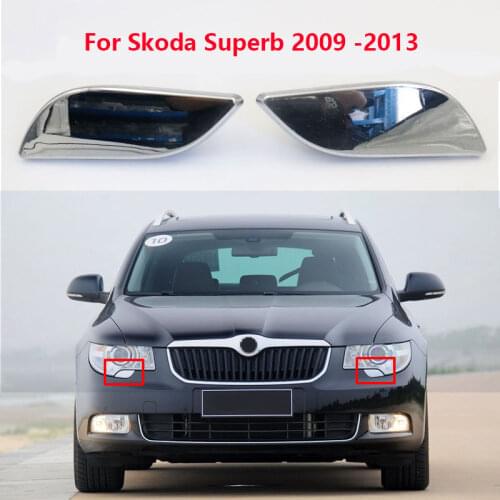 1 Pair For Skoda Superb 2009 2010 2011 2012 2013 Front Bumper Headlight Water Spray Cap Headlamp Washer Nozzle Cover 3TD955109
