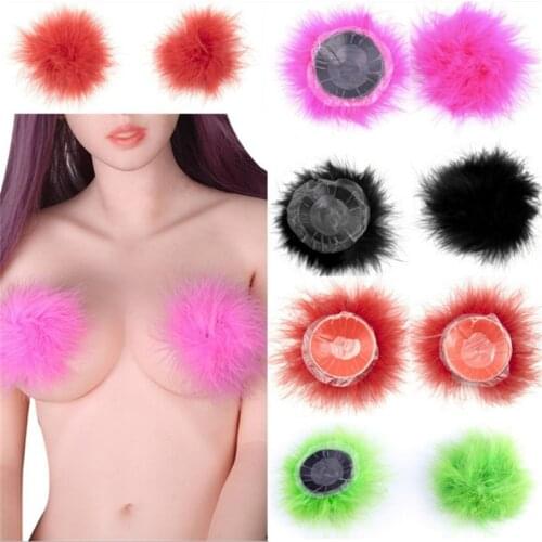 1 Pairs Sexy Feather Women Lingerie Breast Bra Nipple Cover Pasties Stickers Petals Breast Pads 6 Colors Intimates Accessories