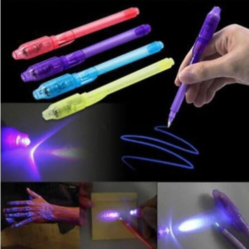 1 PCS School Office Drawing Magic Highlighters 2 In 1 UV Black Light Combo Creative Stationery Invisible Ink Pen Highlighter