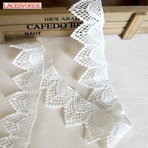 19yards 3.5cm Cotton embroidery Lace ribbon Handmade DIY material Garment needlework sewing accessories Clothing edge fabric 756