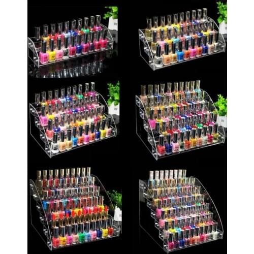 2-7 Tiers Clear Acrylic Liquid Pigment Bottles Storage Box Organizers Lipstick Jewelry Display Holder Nail Polish Rack
