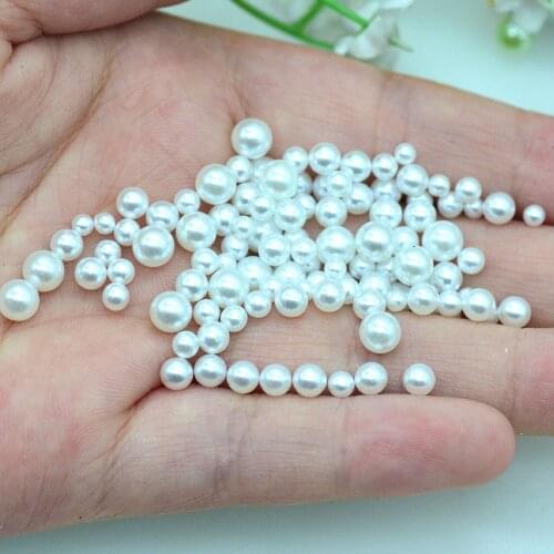 20 Gram 3mm-6mm Snow White Fake Round Pearls Assortments|DIY Shaker Cards Fillers|Crystal Epoxy Crafting Filler Accessories