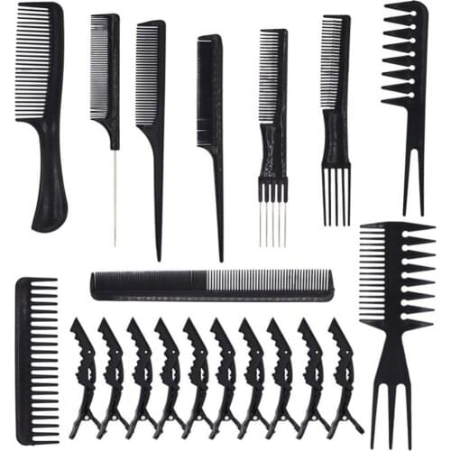 20Pcs Home Hair Cutting Combs Clips Salon Shop Haircut Styling Tools Kit
