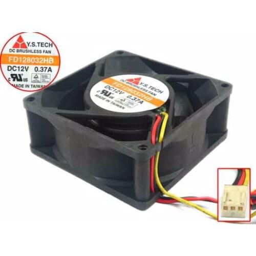 Y.S TECH FD128032HB DC 12V 0.37A 80x80x32mm 3-wire Server Cooling Fan