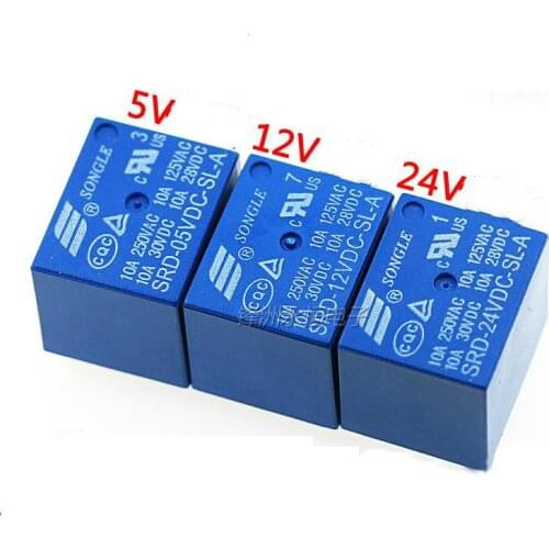 5pcs Relay srd-03v 05V 06 09V 12V 24vdc-sl-a - sl-c 10A 4 / 5 pin