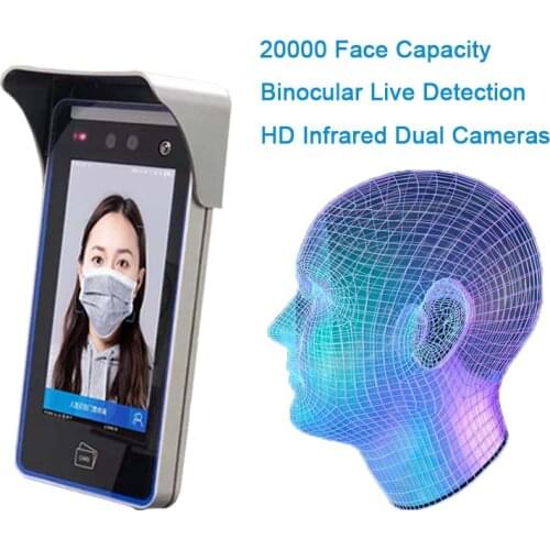 7 Inch Facial Recognition Infrared Body Temperature Scanner Thermometer Attendance Access Control Machine System