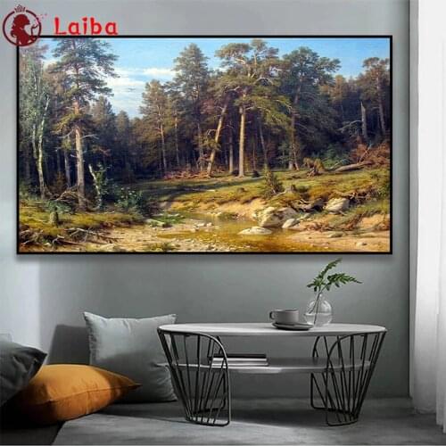 DIY Diamond Painting Natural scenery, forest trees Diamond Mosaic Full Drill Square Embroidery Cross Stitch Handmade Hobby