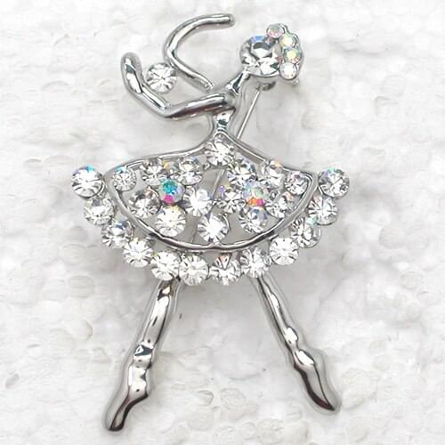 Rhinestone Ballet dancer Pin brooches C2080 AF